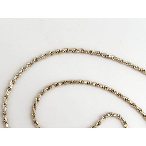Italian Vermeil Gold T Wheat Chain Sterling Silver 925 Vintage Necklace - 24" - Picture 3 of 9